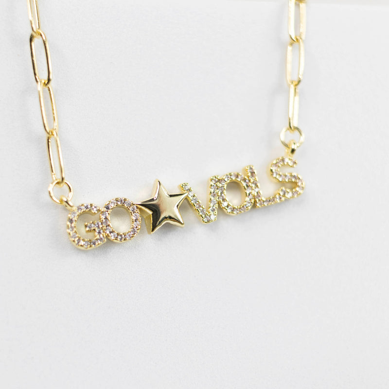 GO VOLS Pave Gold Necklace