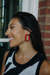 Team Spirit Hoop Earrings | Red