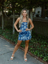 Paisley Pop Mini Skirt | Blue Bandana