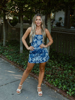 Paisley Pop Mini Skirt | Blue Bandana
