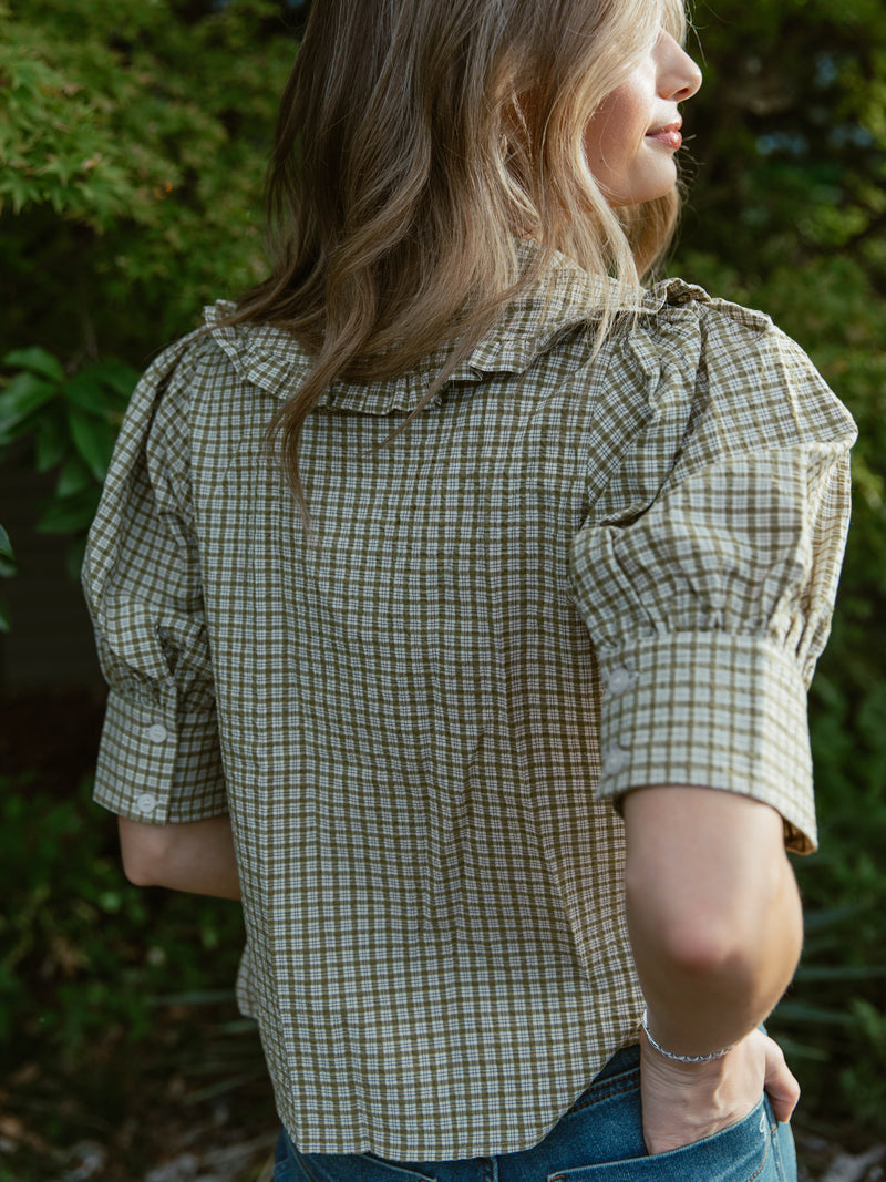 Playful Plaid Blouse | Basil