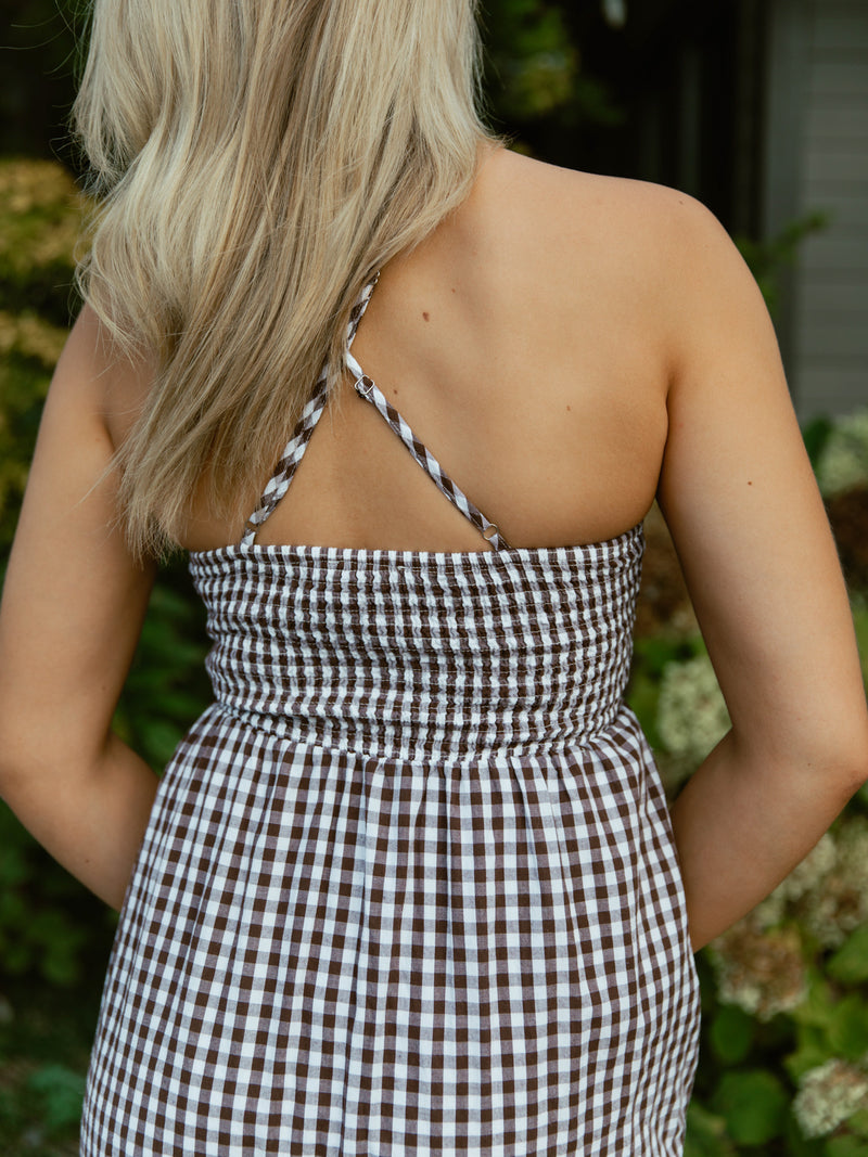 Rowan Maxi Dress | Brown Check