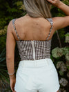 Gingham Bustier Top | Brown
