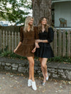 Sweet and Structured Puff Sleeve Dress | Brown