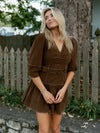 Sweet and Structured Puff Sleeve Dress | Brown