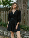 Sweet and Structured Puff Sleeve Dress | Navy