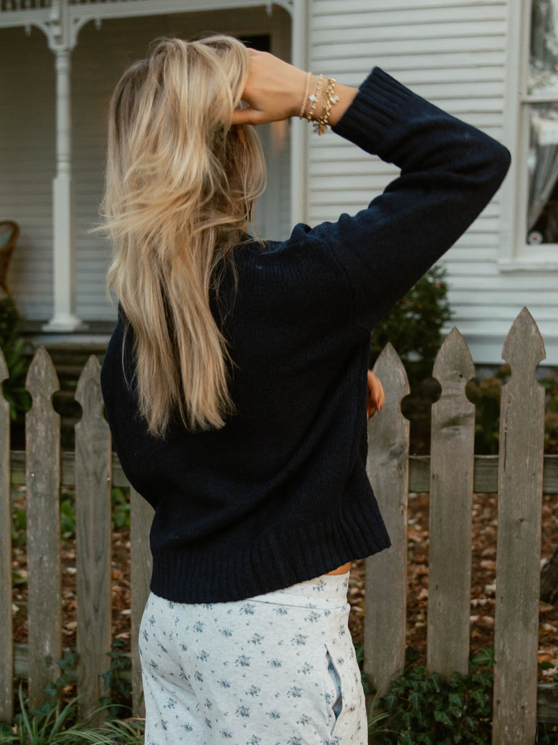 Starry Night Sweater | Navy & Cream