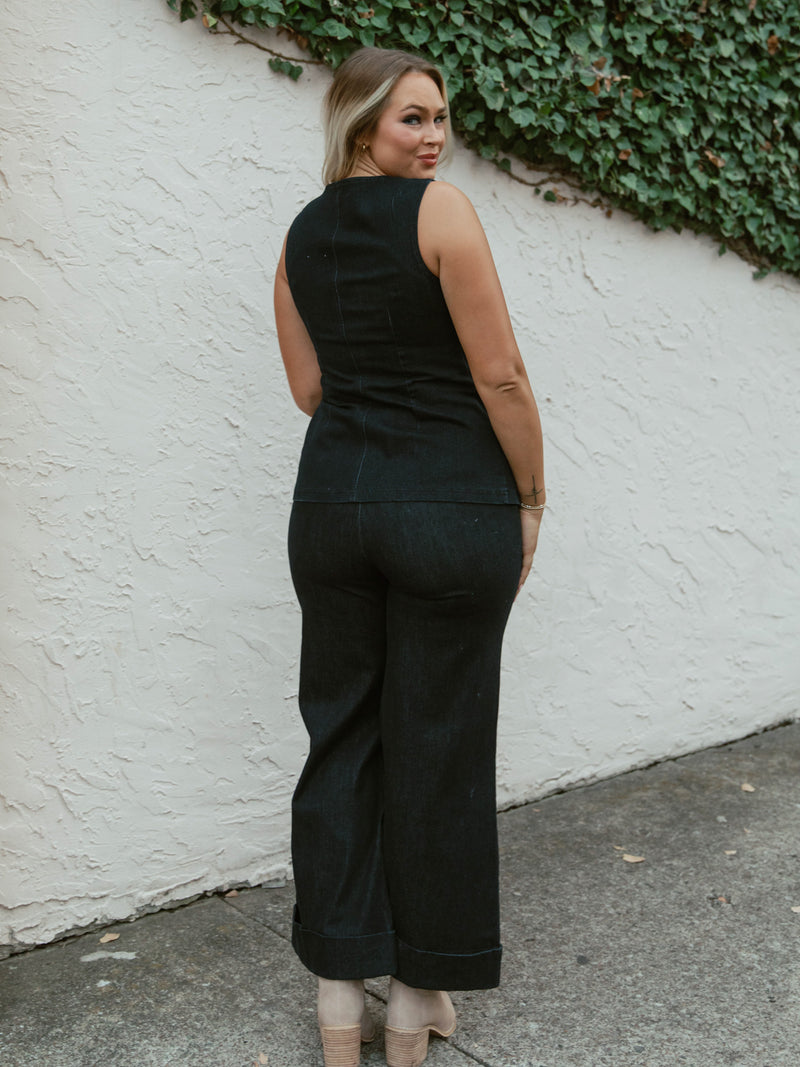 City Stroll Pleated Wide Pants | Indigo
