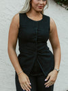 Everyday Ease Classic Split Hem Vest | Indigo