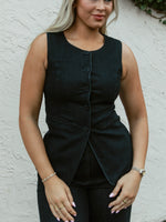 Everyday Ease Classic Split Hem Vest | Indigo