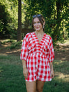 Out of Bounds Gingham Romper | Red