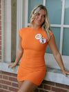 Defy the Odds Cap Sleeve Mini Dress | Orange