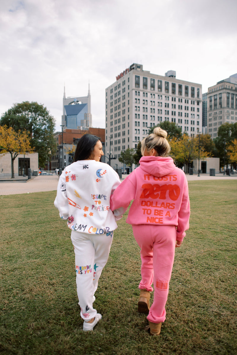 It Costs $0.00 To Be A Nice Person Pink Hoodie – The Mayfair Group LLC