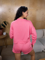 Fleece Track Pullover - Bubblegum Pink