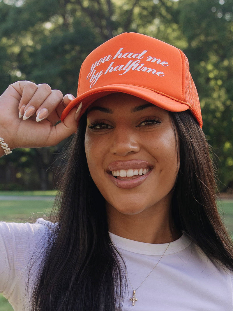 You Had Me By Halftime  Trucker Hat | Orange