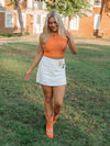 Hand Off High Waisted Skort - White