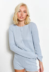 Phoebe Cable Knit Cardigan | Dusty Blue