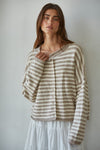 Cozy Coast Stripe Sweater | Taupe and Cream
