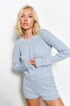 Phoebe Cable Knit Cardigan | Dusty Blue