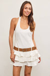 Bay Breeze Halter Dress | White