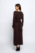 Mocha Twist Midi Dress | Brown