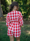 Out of Bounds Gingham Romper | Red