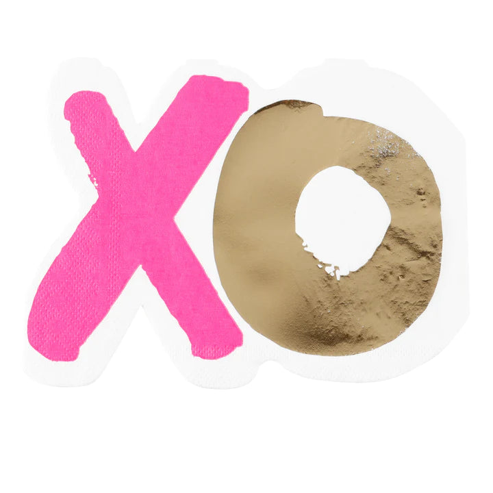 XOXO Die-Cut Beverage Napkins, Pack of 16