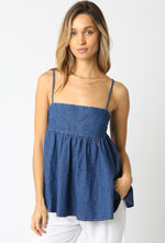 Indigo Muse Denim Top | Dark Wash