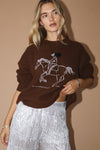 Golden Gallop Crew Neck Sweater | Forest Green