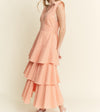 Picnic Party Dress | Gingham Tiered Midi | Orange