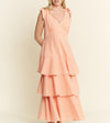 Picnic Party Dress | Gingham Tiered Midi | Orange
