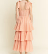 Picnic Party Dress | Gingham Tiered Midi | Orange