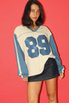 Retro 89 Varsity Jersey | Beige and Stone Blue