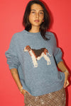 Hound Dog Sweater | Antique Blue