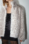 Spotted Faux Fur Jacket | Cream