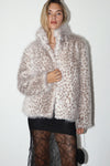 Spotted Faux Fur Jacket | Cream