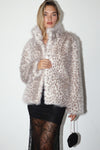 Spotted Faux Fur Jacket | Cream