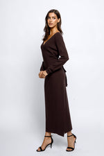 Mocha Twist Midi Dress | Brown