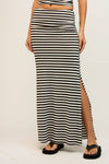 Victory Stripe Maxi Skirt | Black & White