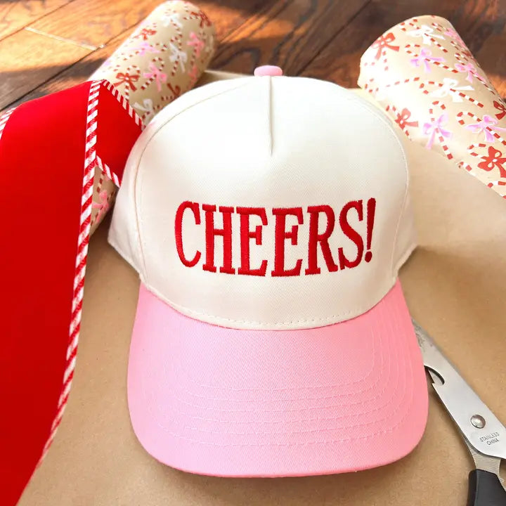 Cheers! Vintage Trucker Hat | Pink + Red