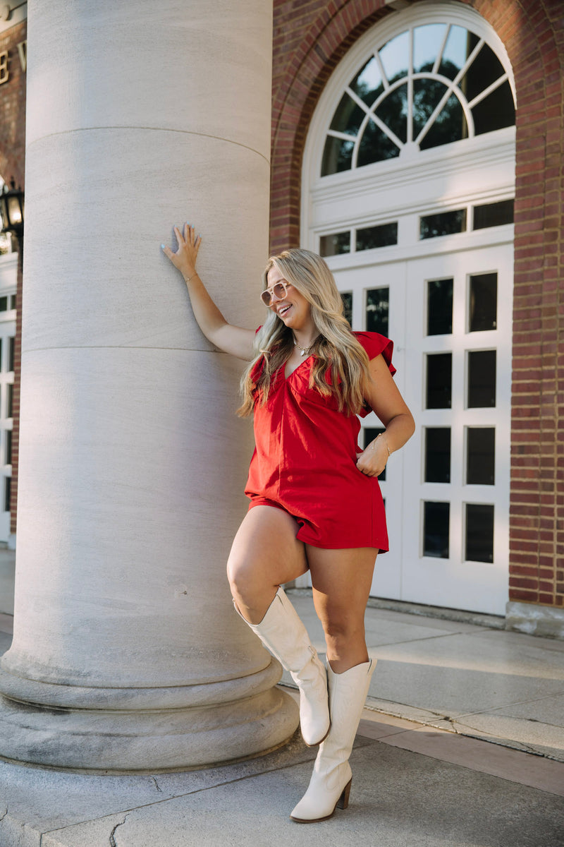 Beyond Ordinary Romper | Crimson