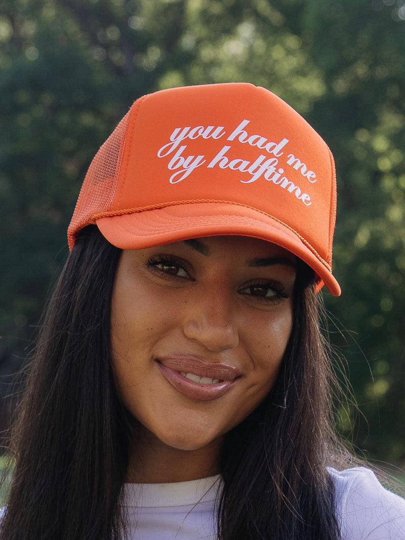 You Had Me By Halftime  Trucker Hat | Orange