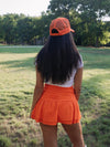 Fan Fare Mini Skort with Gathered Waist | Orange