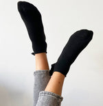 Fancy Feet Black Ankle Socks with Bow