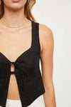 Touchdown Tie Front Cami Top | Black