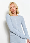 Phoebe Cable Knit Cardigan | Dusty Blue