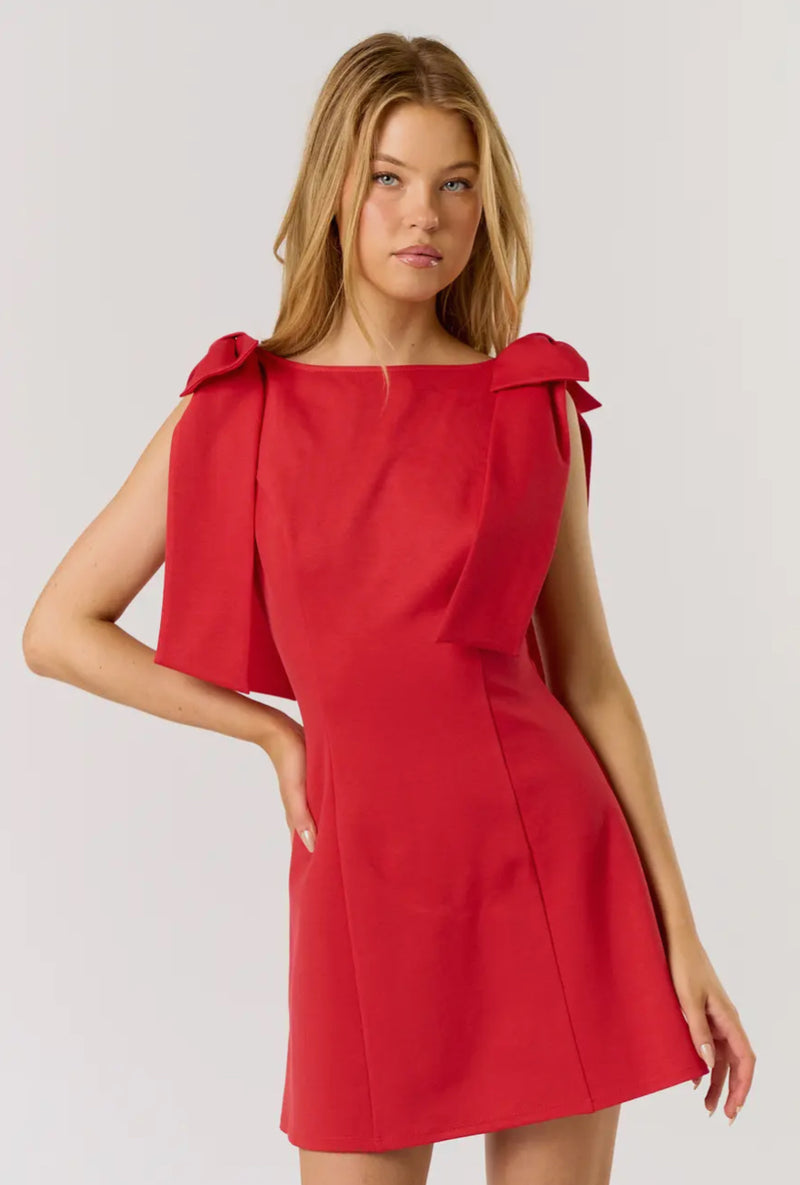 That’s A Wrap | Red Dress with Shoulder Bows | Red