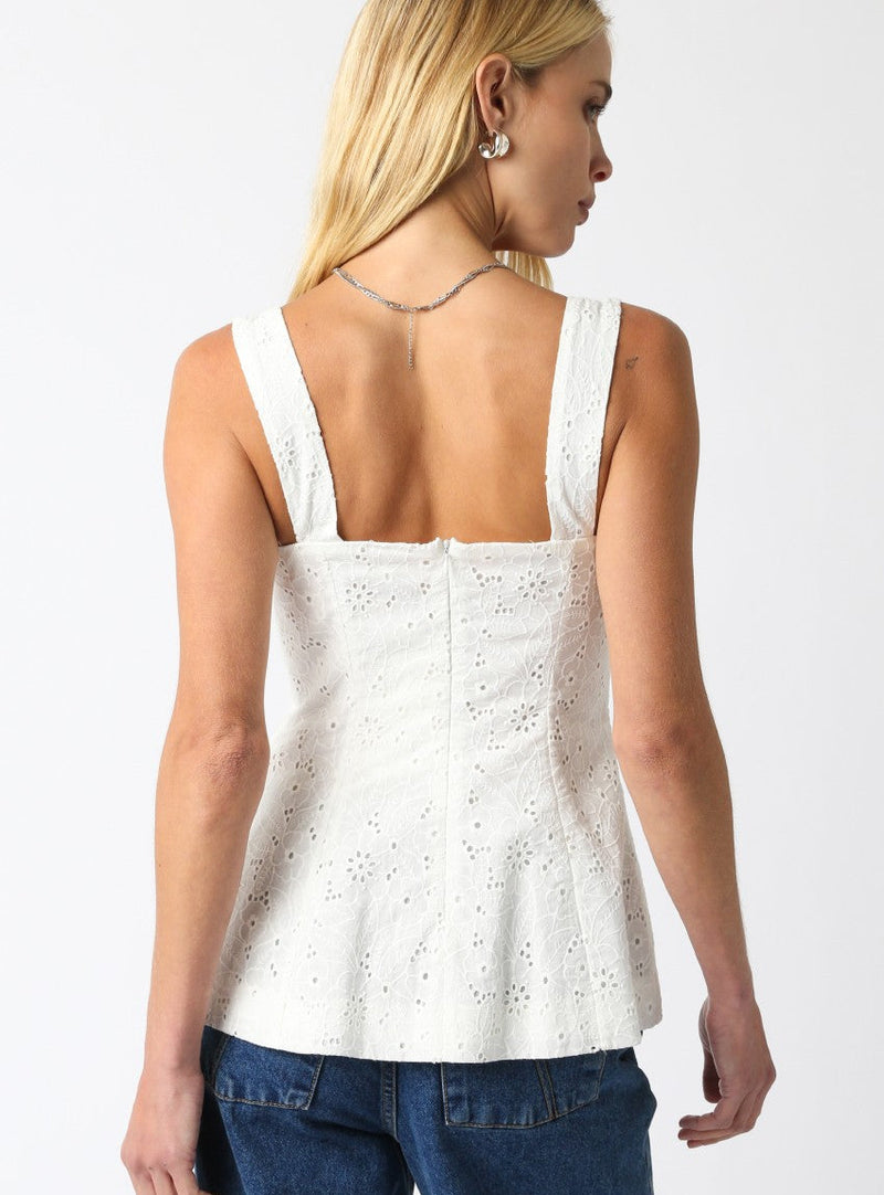 Meadow Breeze Eyelet Top | White