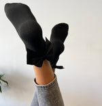 Fancy Feet Black Ankle Socks with Bow