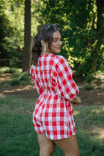 Out of Bounds Gingham Romper | Red